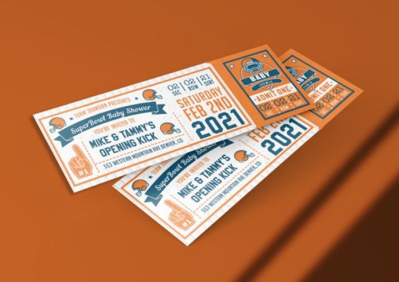 custom football tickets orange theme