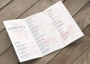 trifold restaurant menu