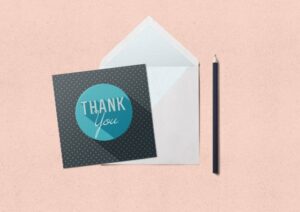 flat thank you cards pastel