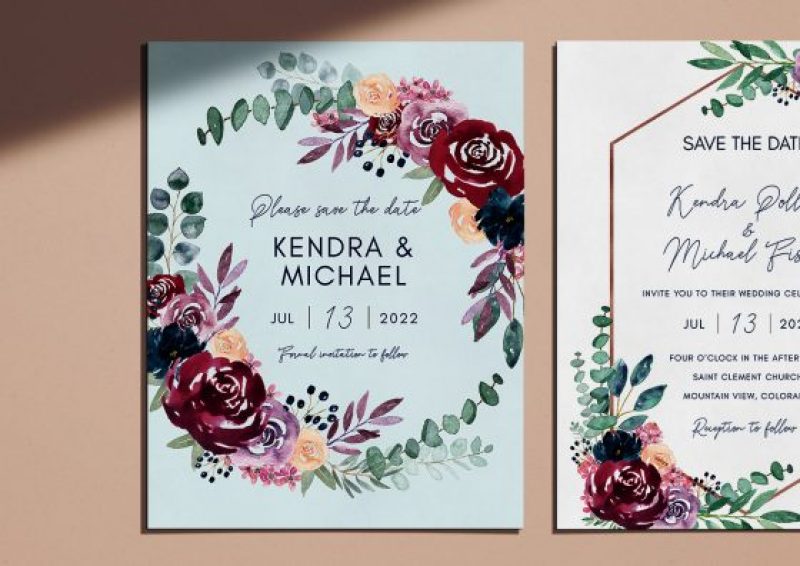 colorful save the date cards