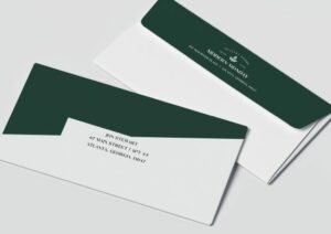 converted envelopes dark green