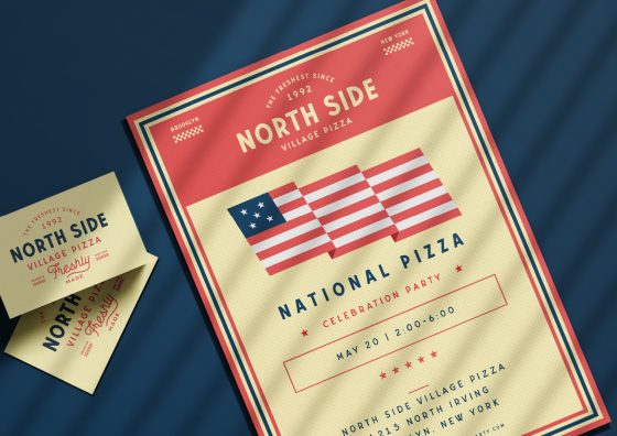 custom leaflets national pizza theme