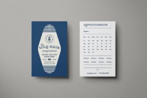appointment cards blue and white